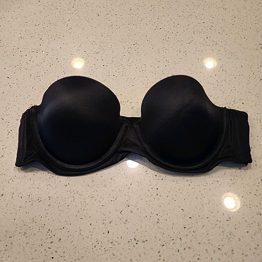 Maidenform Bra 34B Black Underwire Padded Strapless SE69900 * No Straps